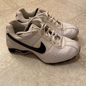 Used Youth size Nike Shox. Black and white.